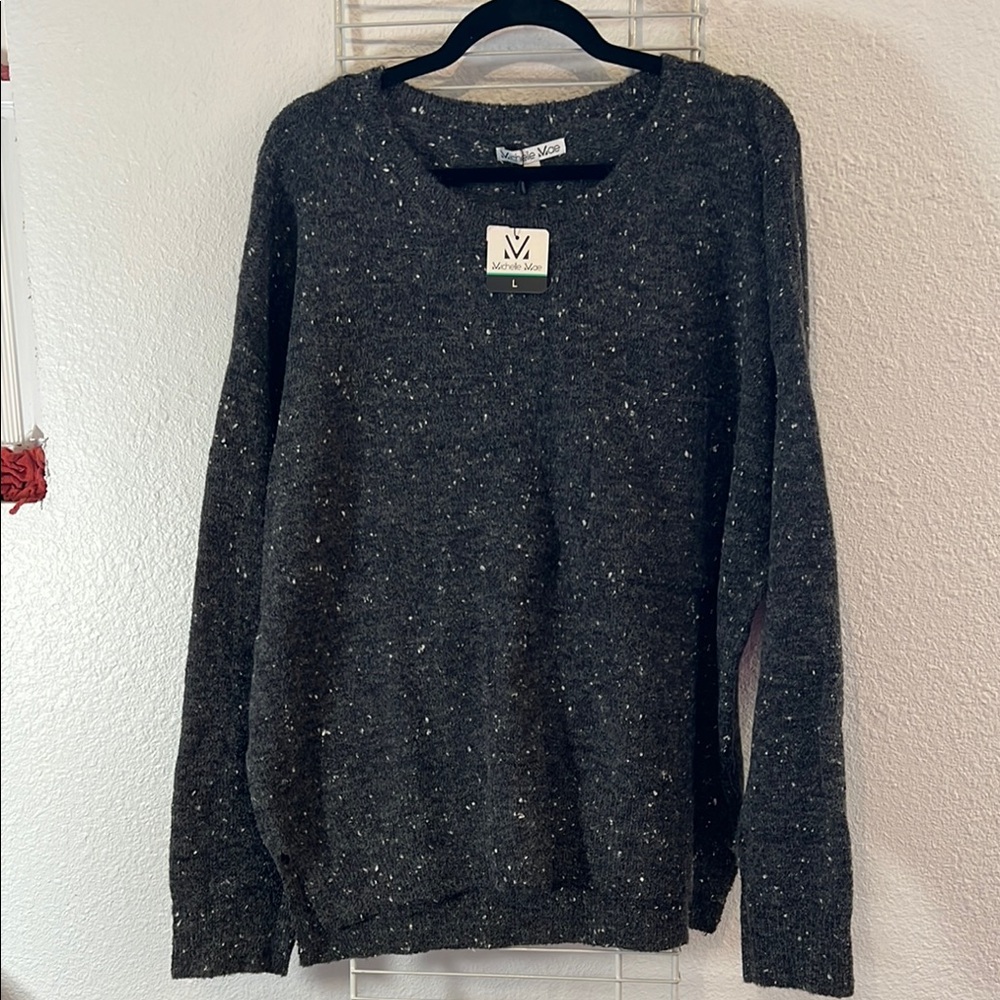 Michelle Mae Gray Crew Neck Sweater Classic Design